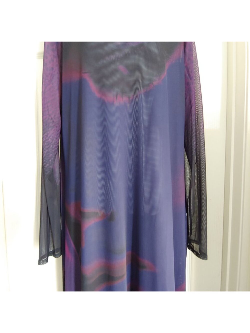 Saemdi Mesh Bodycon Maxi Dress Semi Sheer Dark Romantic Goth AStral 2X - Picture 9 of 15